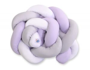 Geflochtenes Nestchen- Kopfschutz für Kinderbett- weiss- grau- lila
